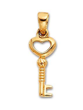 14K Gold Key Charm Pendant | Dainty Tiny Key Jewelry By Tehrani Jewelry